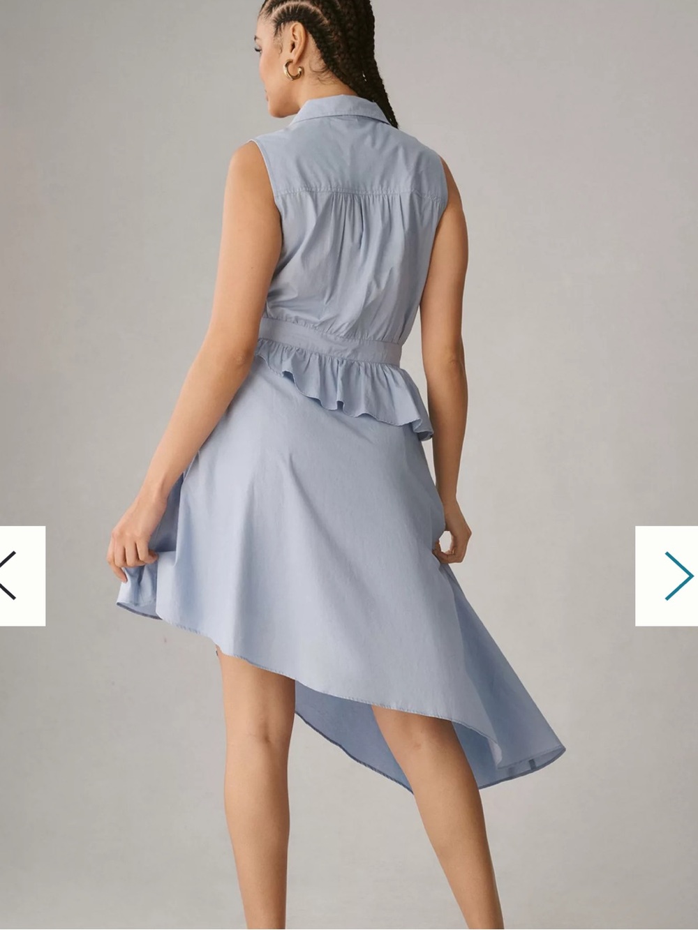 Maeve Asymmetrical Sleeveless Shirt Dress Blue NWT - Picture 2 of 6